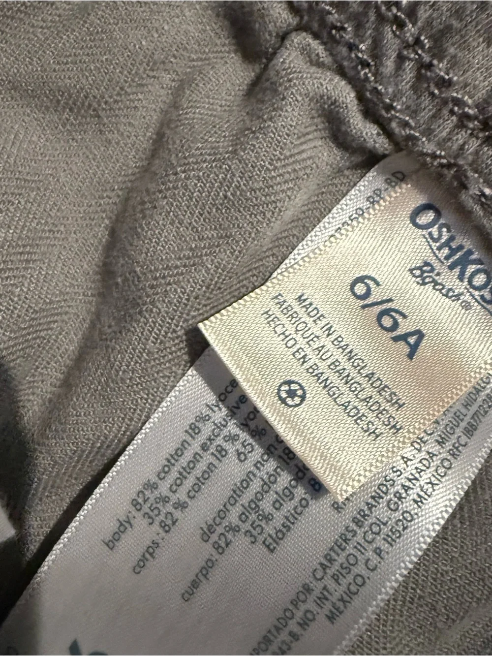 OshKosh B’gosh Boys Size 6 Cargo Shorts 3pc Lot Pull On Khaki Green Gray Casual